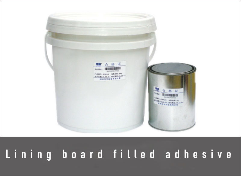 Lining board filled adhesive