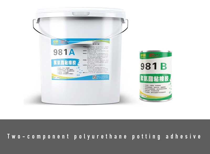 Two-component polyurethane potting adhesive